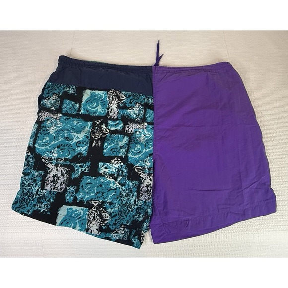 Dash Sport Other - Vintage Dash 90s Colorblock Swim Trunks XL Purple Teal Surf Beach Shorts Mesh